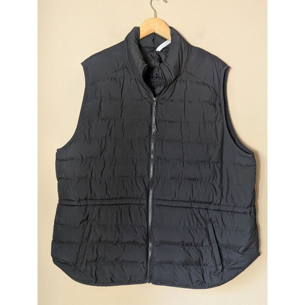 Fabletics Black Quilted Puffer Vest - 2X